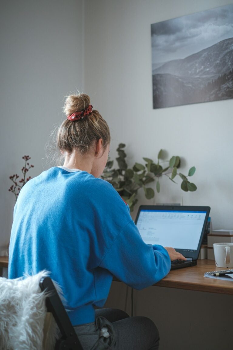 Home office laptop setup